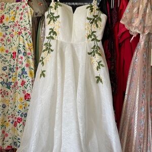 JessaKae Ivory Dress with Floral Accents